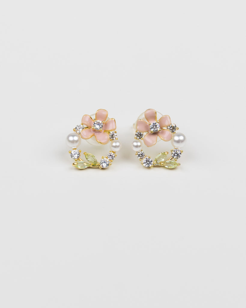 SUKOSHI Cherry Blossom Pearl Wreath Studs
