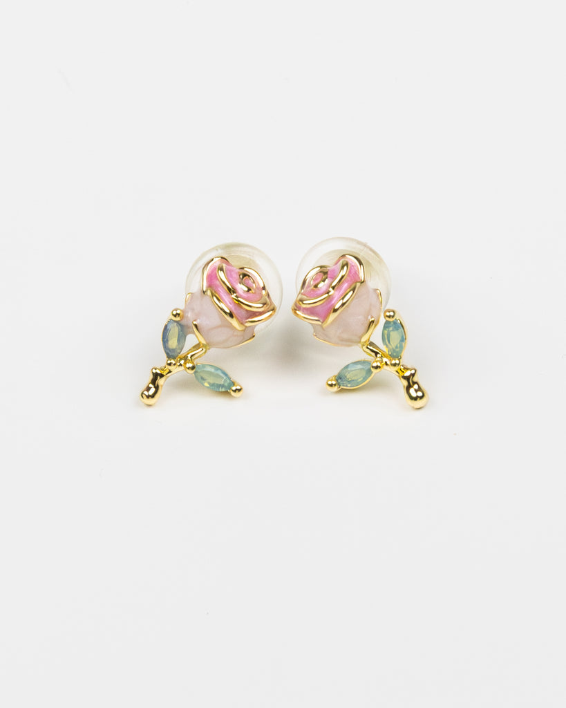 SUKOSHI First Bloom Pink Rosebud Studs