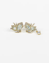 SUKOSHI Crystal Wing Butterfly Pearl Studs