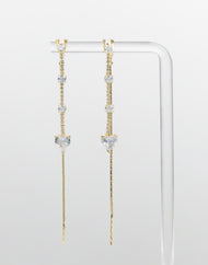 SUKOSHI Crystalline Veil Heart Drop Earrings