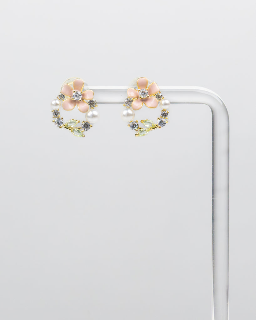 SUKOSHI Cherry Blossom Pearl Wreath Studs