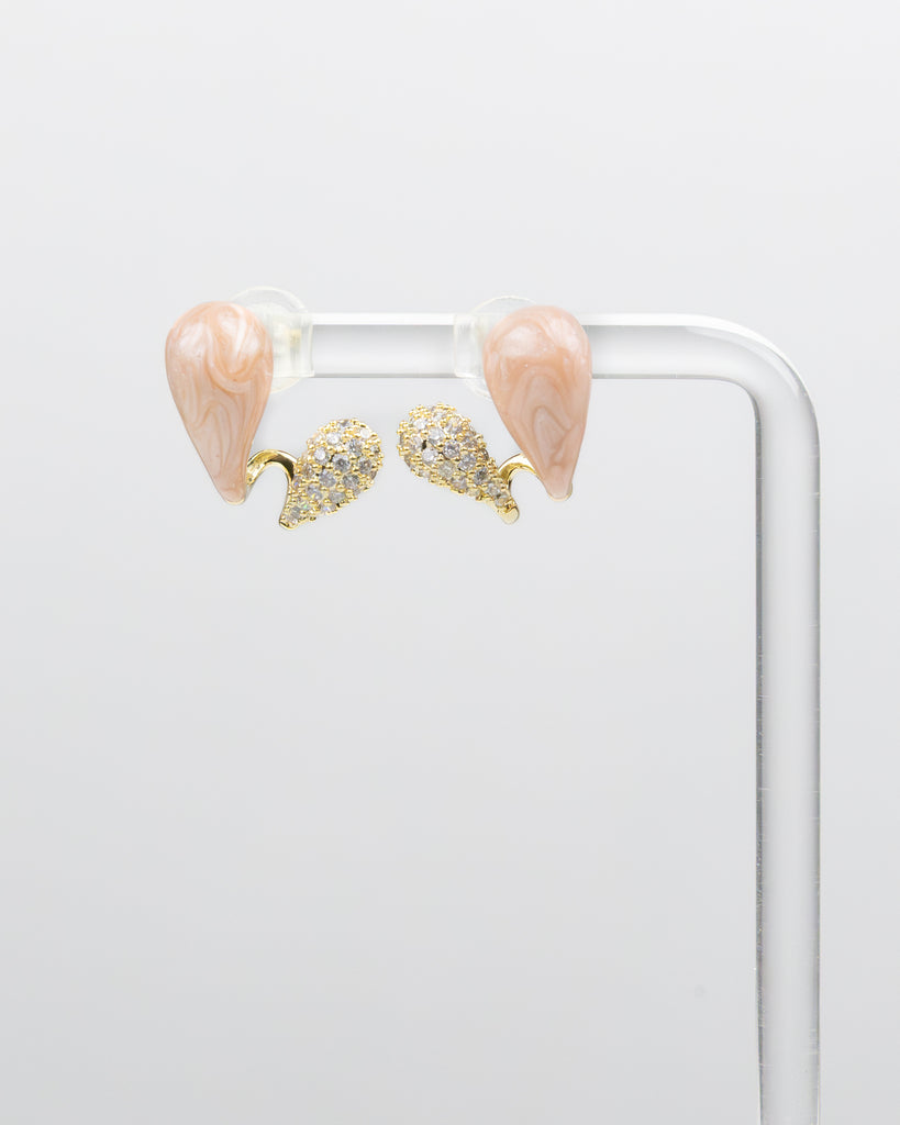 SUKOSHI Peach Swirl Teardrop Studs