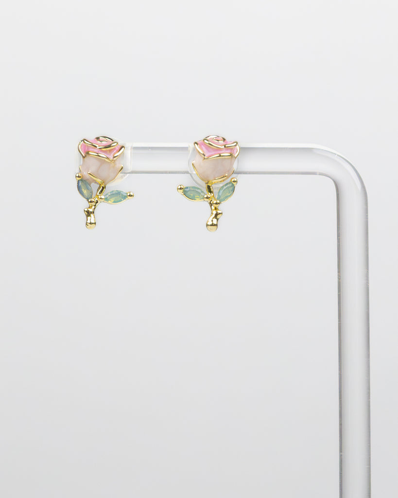 SUKOSHI First Bloom Pink Rosebud Studs