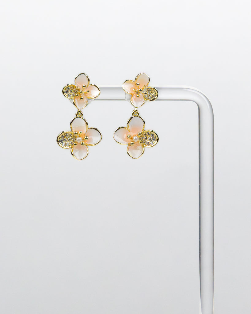 SUKOSHI Sakura Blossom Duo Drop Earrings