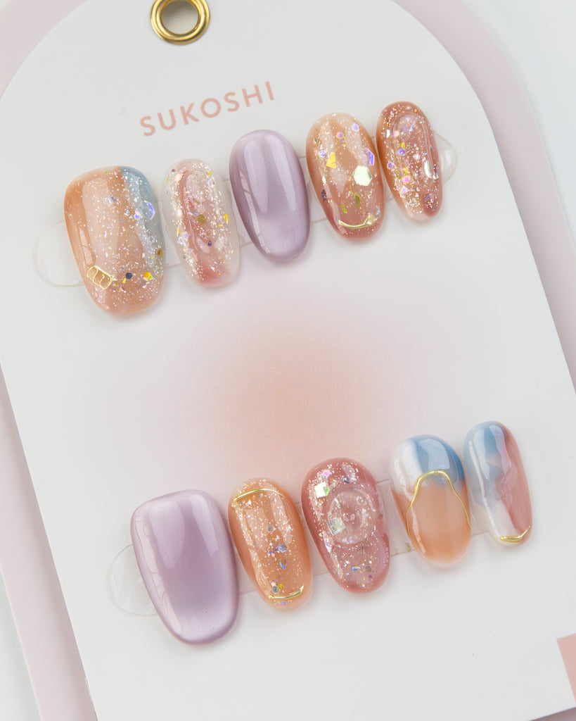 SUKOSHI Handmade Press-On Nails Summer Sorbet