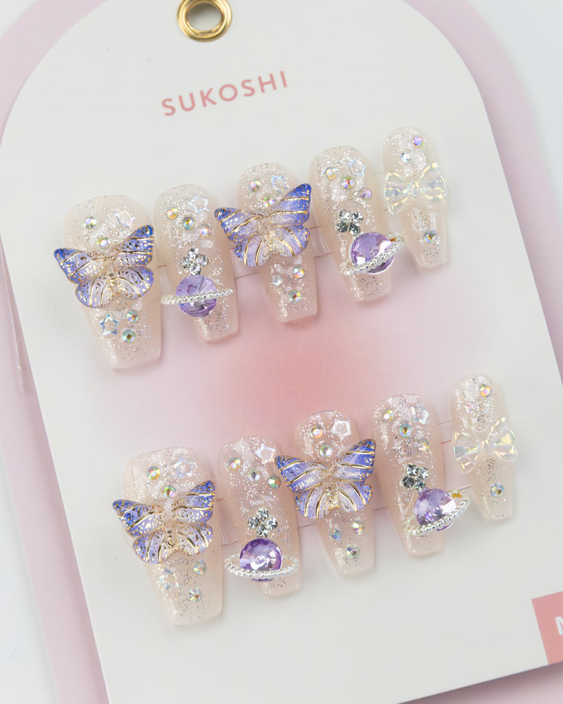 SUKOSHI Handmade Press-On Nails Space Flight