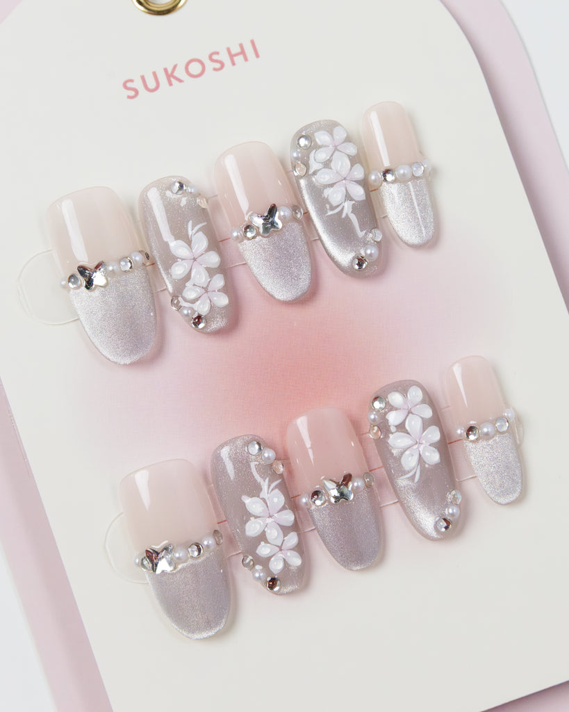 SUKOSHI Handmade Press-On Nails Garden Mist