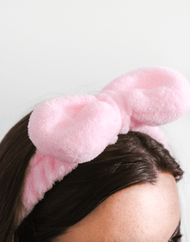 Bandeau en peluche douce avec nœud