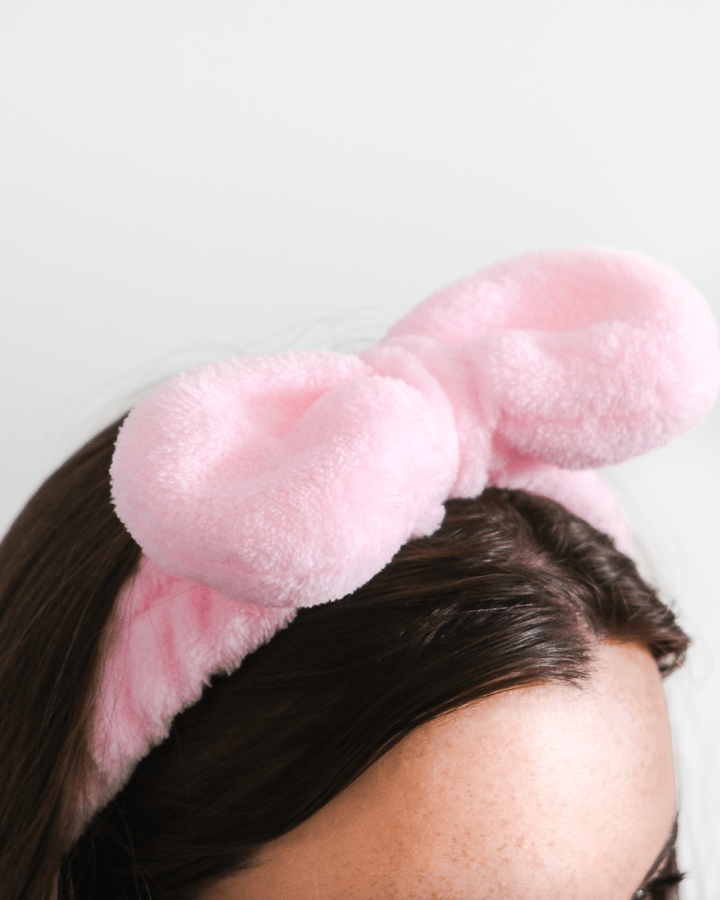 Bandeau en peluche douce avec nœud
