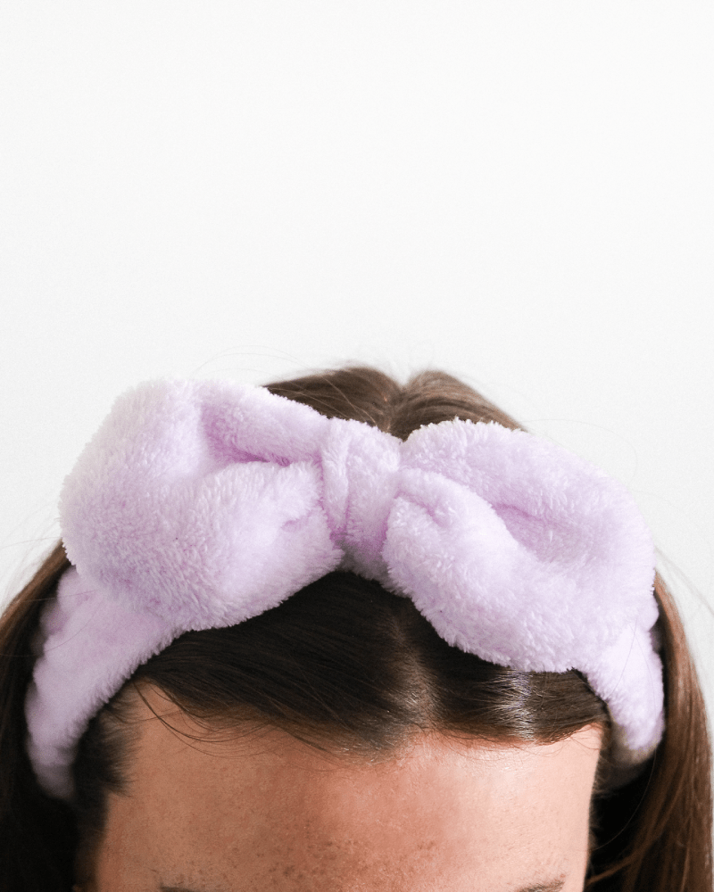 Bandeau en peluche douce avec nœud