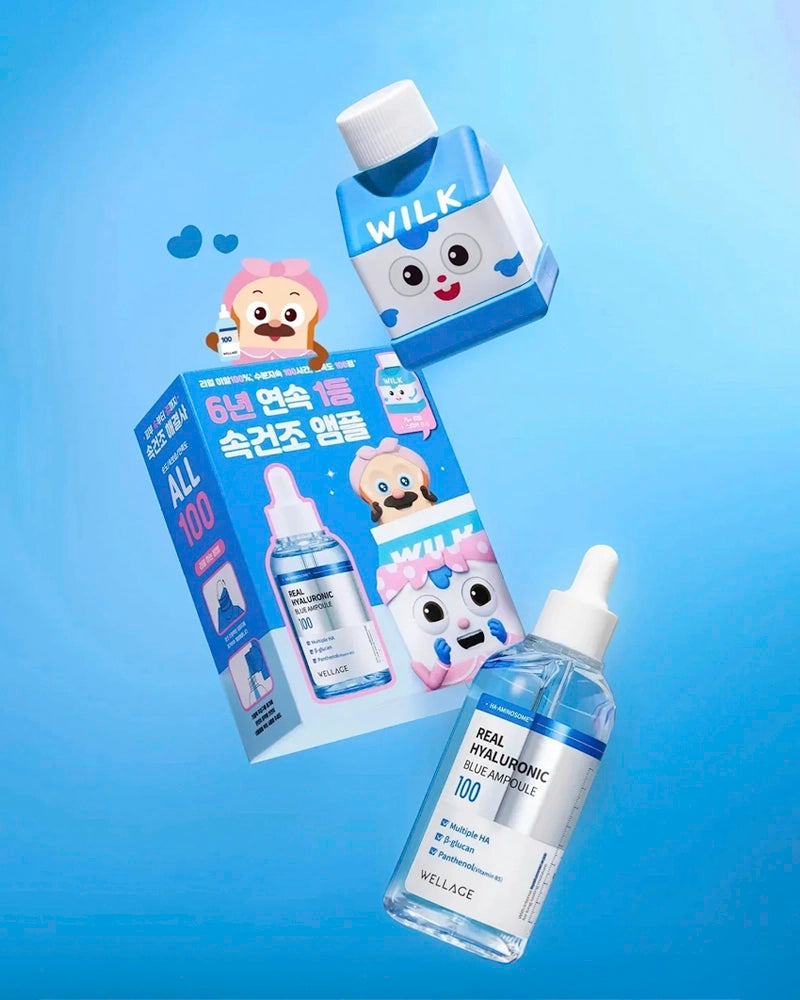 WELLAGE x Bread Barbershop Real Hyaluronic Blue Ampoule Special Set