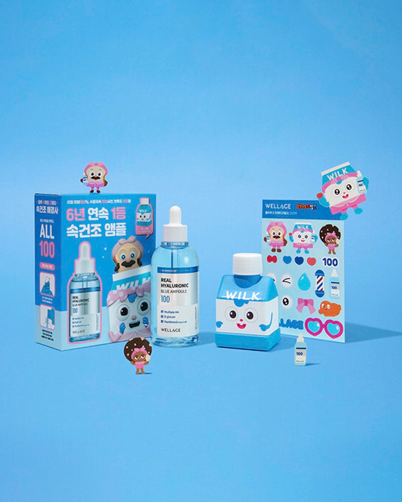 WELLAGE x Bread Barbershop Real Hyaluronic Blue Ampoule Special Set