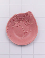 Petite assiette en porcelaine Yamagotouki Mino Ware, chat