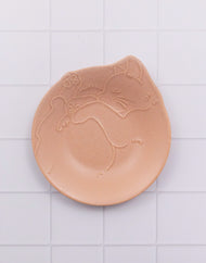 Petite assiette en porcelaine Yamagotouki Mino Ware, chat