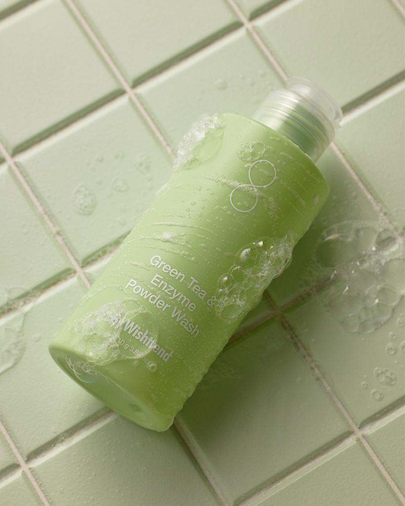 Poudre lavante au thé vert et aux enzymes de Wishtrend 110 g