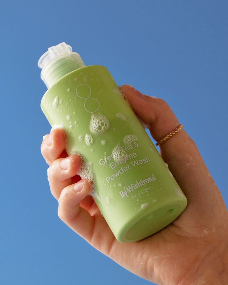 Poudre lavante au thé vert et aux enzymes de Wishtrend 110 g