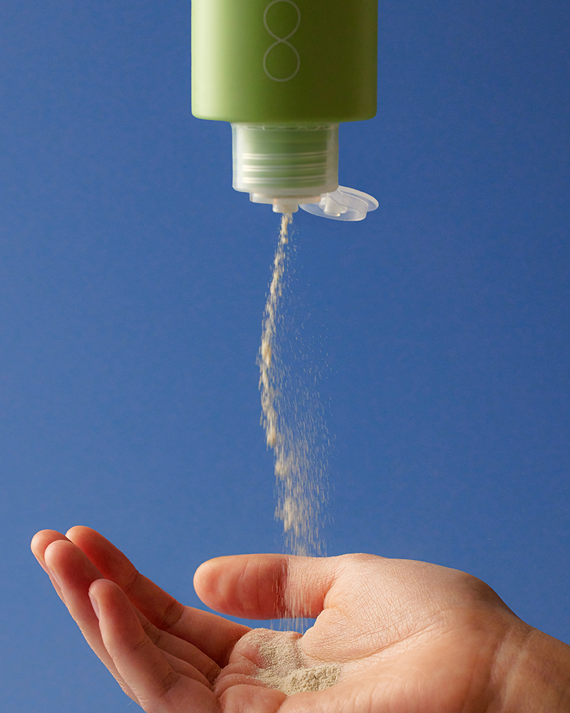 Poudre lavante au thé vert et aux enzymes de Wishtrend 110 g