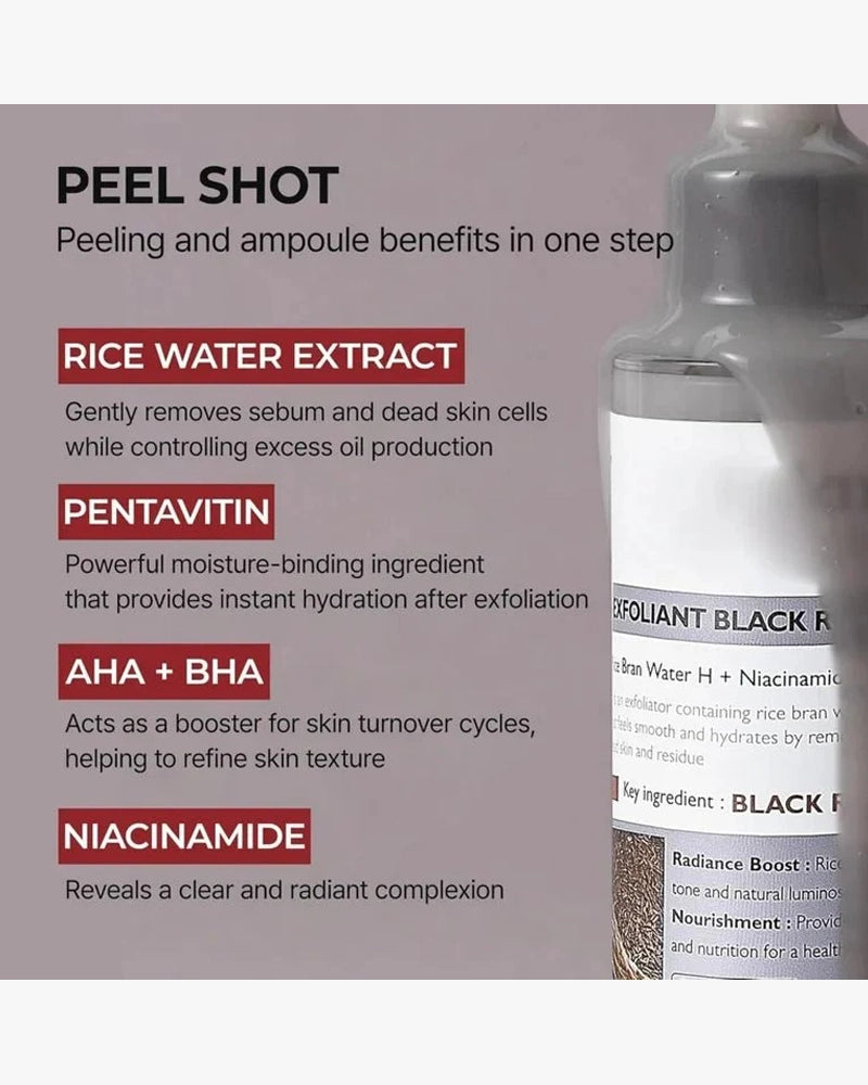 Dr. Melaxin Peel Shot Exfoliating Black Rice Ampoule