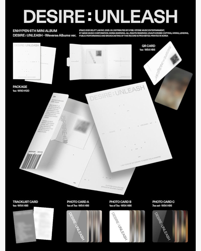 ENHYPEN - 6th mini album [DESIRE : UNLEASH] (Weverse Albums ver.)