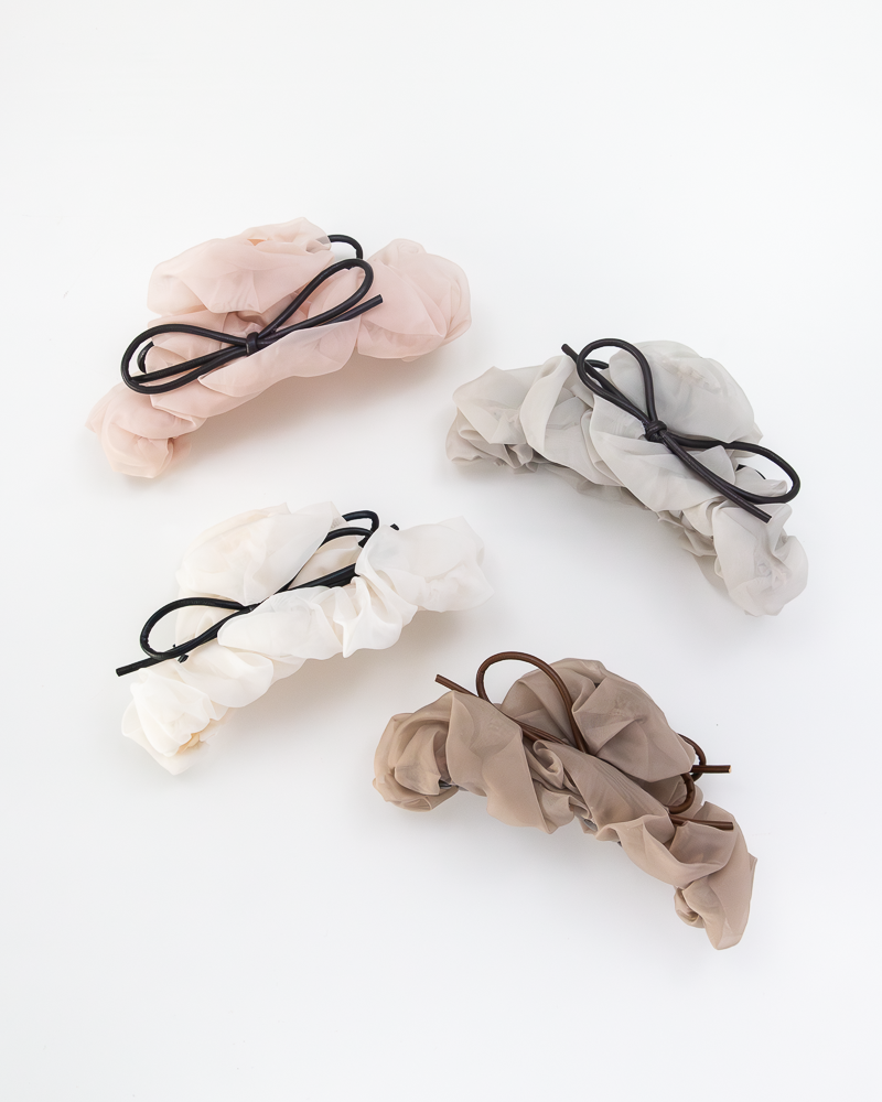 Leather Bow Claw Clip