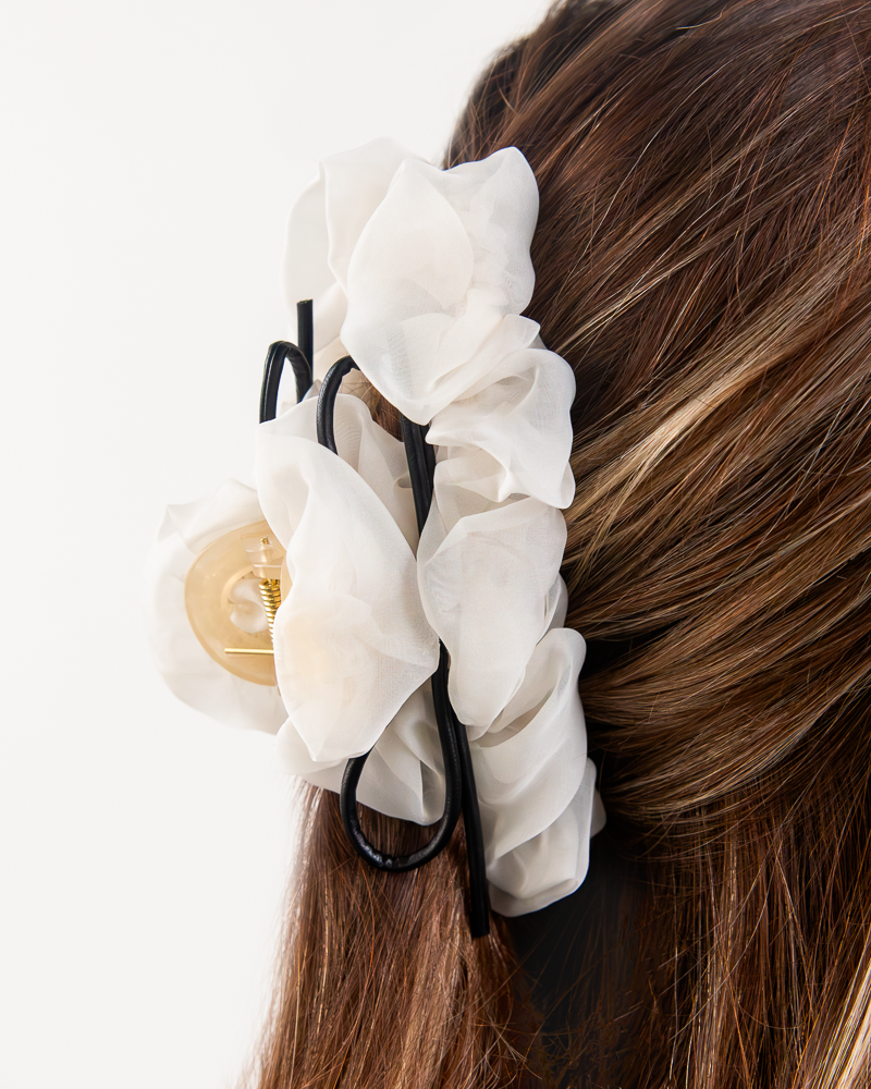 Leather Bow Claw Clip