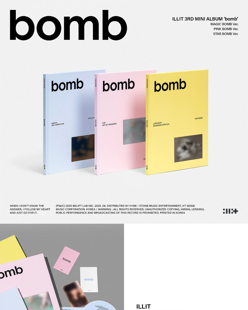 ILLIT - 3rd Mini Album [bomb] (3 Versions)