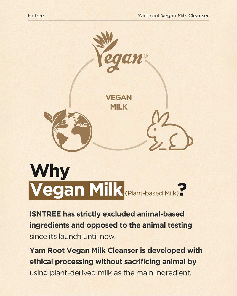 Nettoyant au lait végétalien à la racine d'igname ISNTREE
