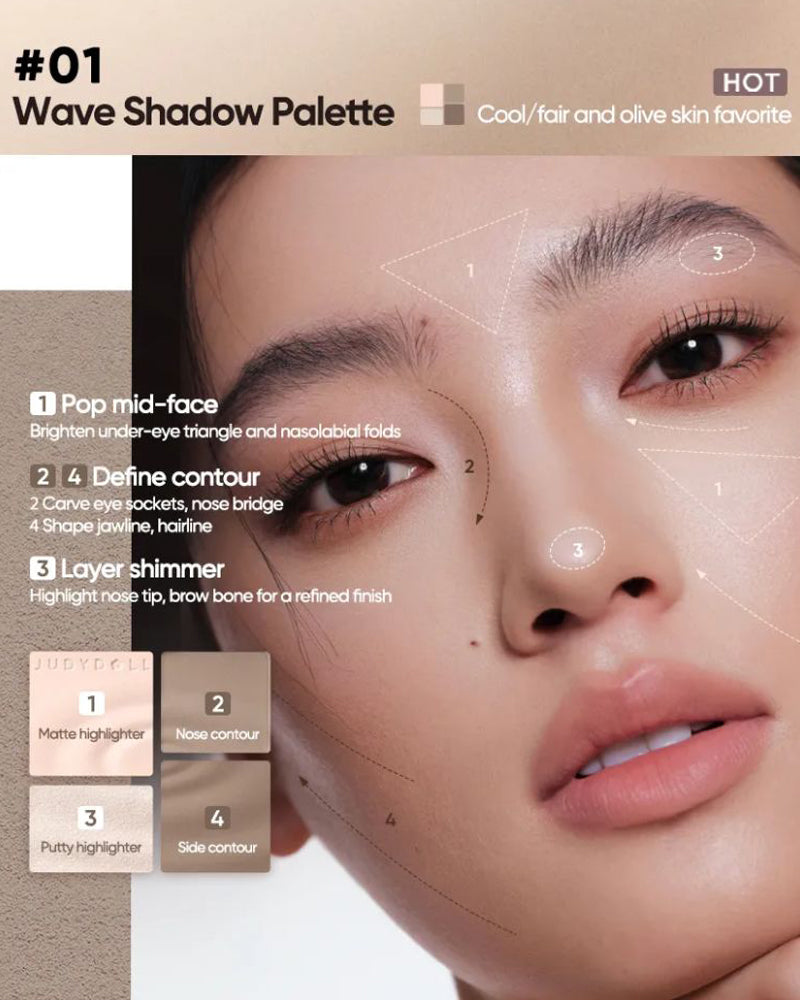 JUDYDOLL 2-In-1 Highlighter & Contour Palette