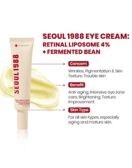 K-SECRET SEOUL 1988 Eye Cream: Retinal Liposome 4% + Fermented Bean 30ml