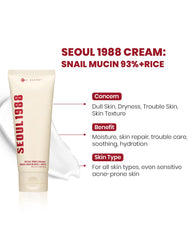 K-SECRET SEOUL 1998 Cream: Snail Mucin 93% + Rice 100ml