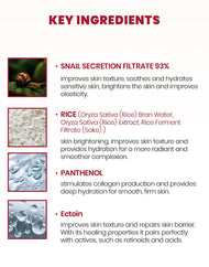 K-SECRET SEOUL 1998 Cream: Snail Mucin 93% + Rice 100ml