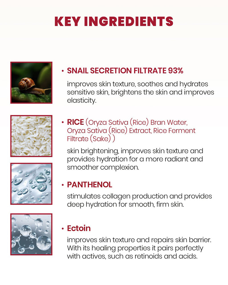 K-SECRET SEOUL 1998 Cream: Snail Mucin 93% + Rice 100ml