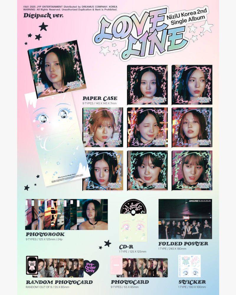 NiziU - 2nd Single Album [LOVE LINE] (Digipack Ver.) (9 Versions)