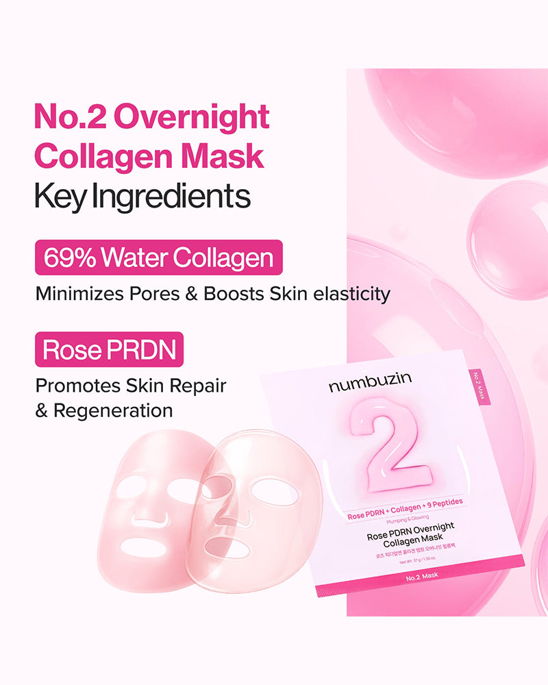 numbuzin No.2 Rose PDRN Overnight Collagen Mask