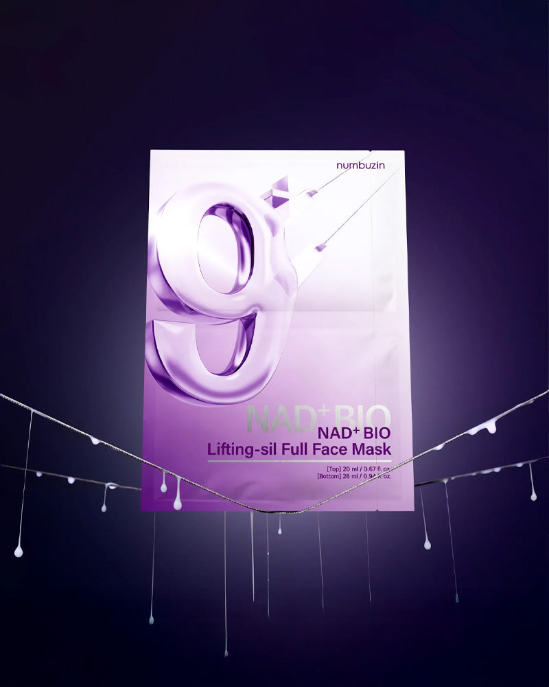 Masque facial en tissu Numbuzin N°9 NAD Bio Lifting Full Covering