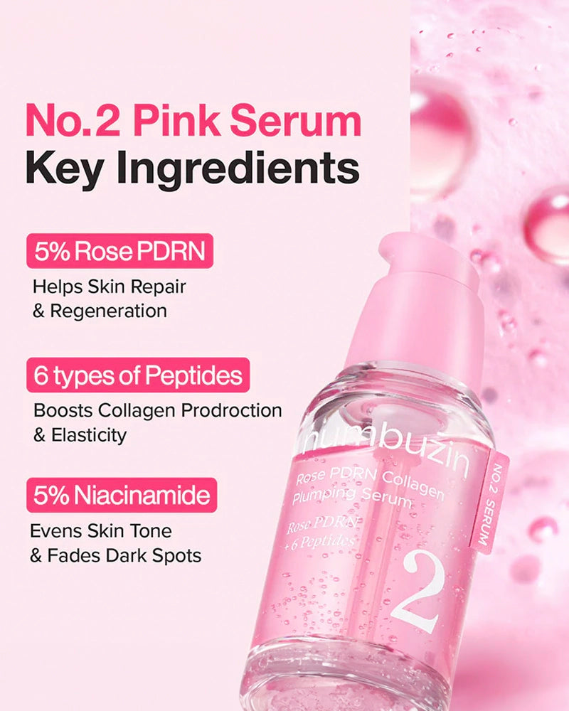 numbuzin No.2 Rose PDRN Collagen Plumping Serum