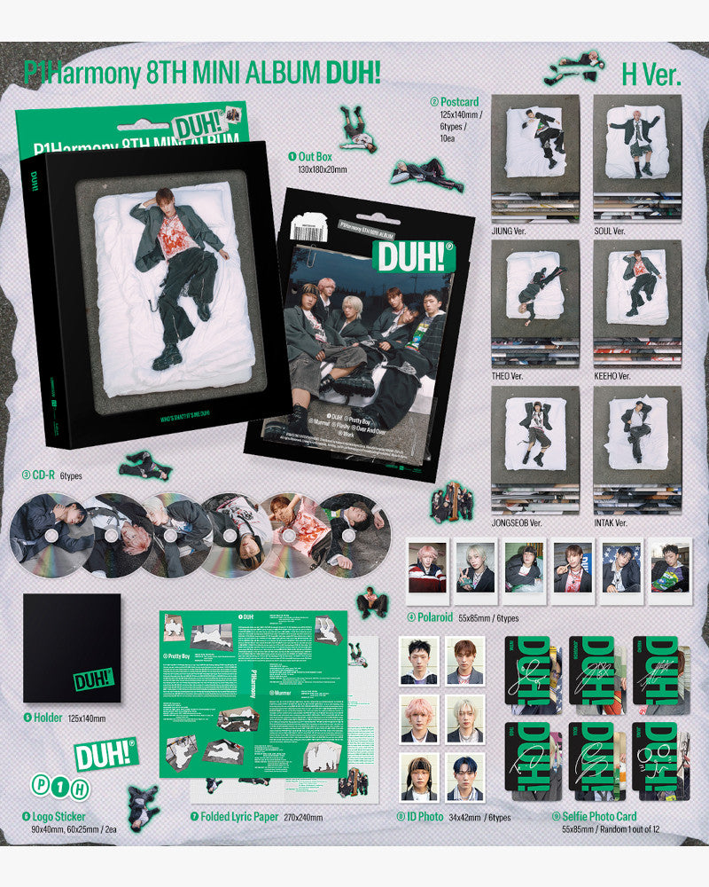 P1Harmony - 8th mini album [DUH!] (H Ver.) (Compact Ver.) (6 Versions)