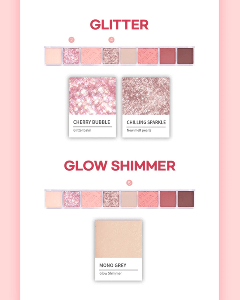 Palette All Take Mood de Peripera #Cherry Cool Rush