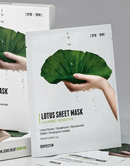 Masque en tissu apaisant à l'eau de lotus pure ROVECTIN