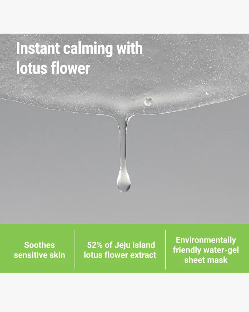 Masque en tissu apaisant à l'eau de lotus pure ROVECTIN