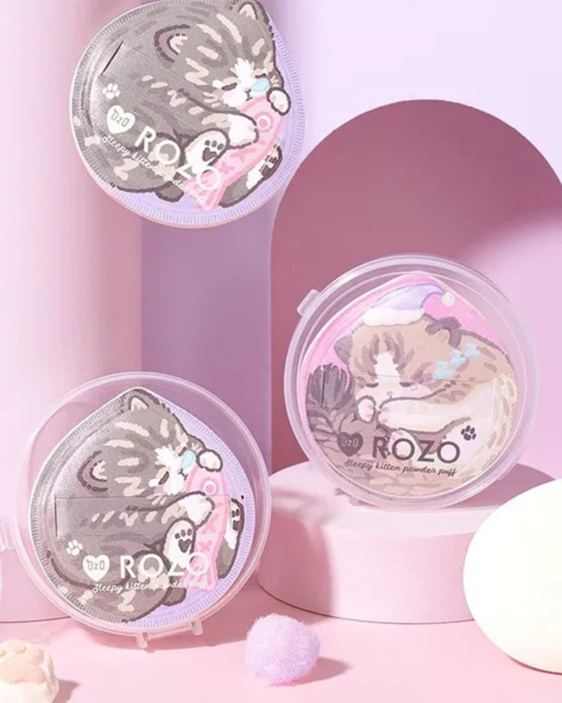ROZO Sleepy Kitten Powder Puff with Case