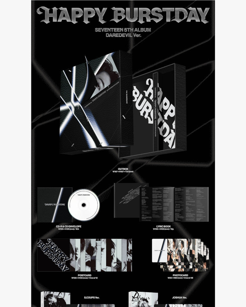 SEVENTEEN - 5th Album ‘HAPPY BURSTDAY’ (DAREDEVIL Ver.) (12 Versions-Random)