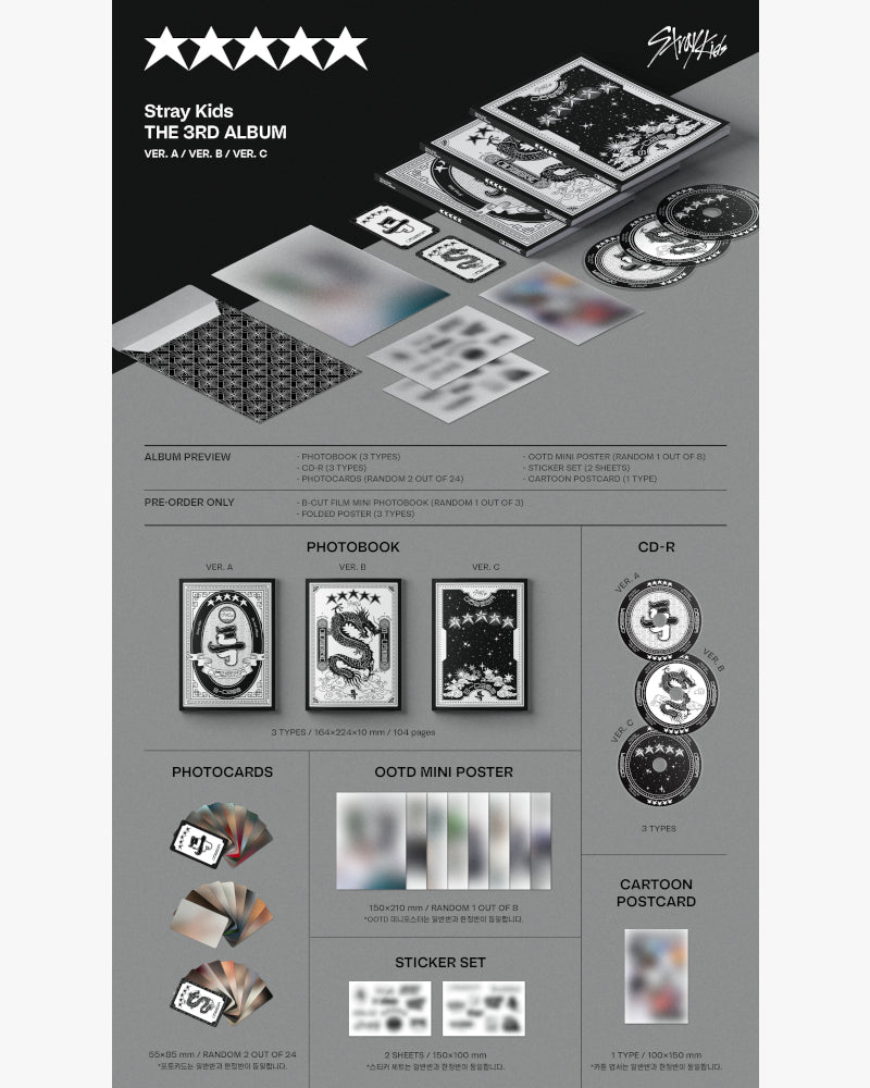 STRAY KIDS - VOL.3 [★★★★★ (5 ÉTOILES)] (VERSION STANDARD) (3 VERSIONS)