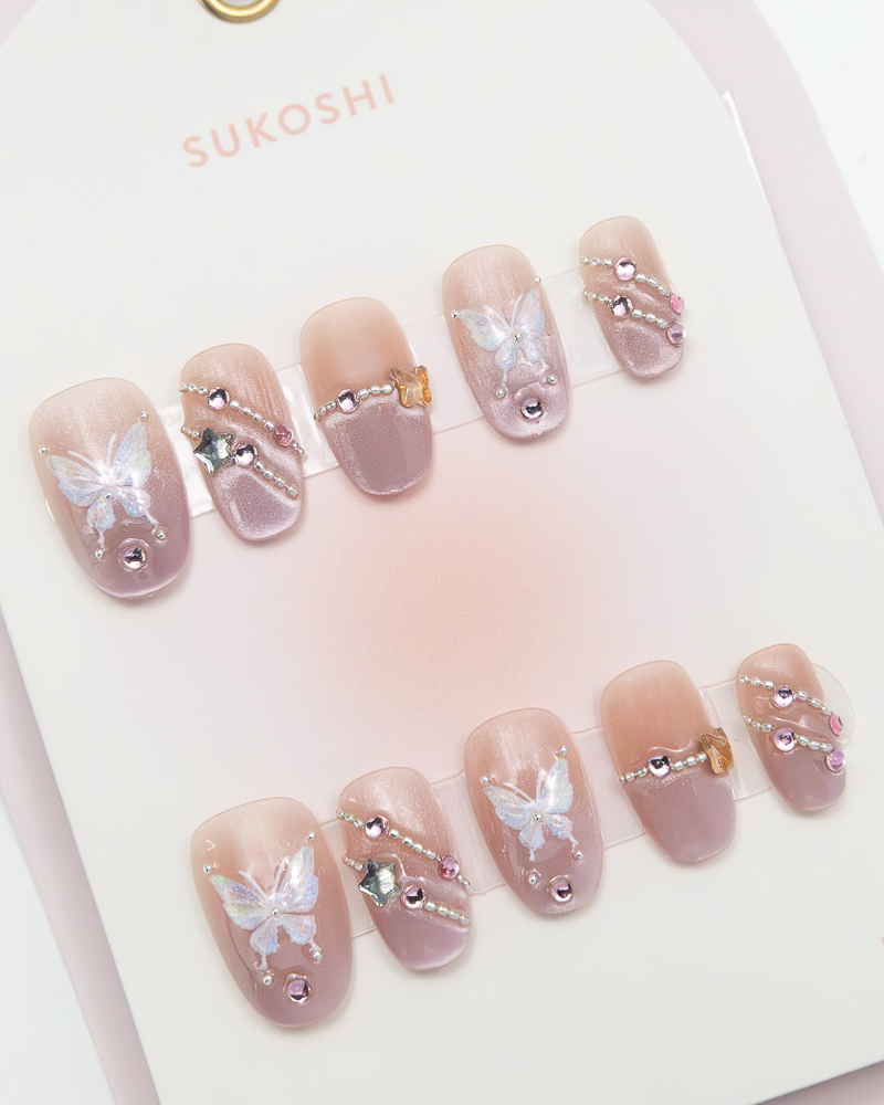 SUKOSHI Handmade Press-On Nails Fairy Wings