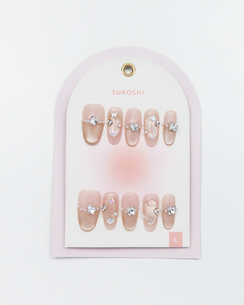SUKOSHI Handmade Press-On Nails Butterfly Kisses
