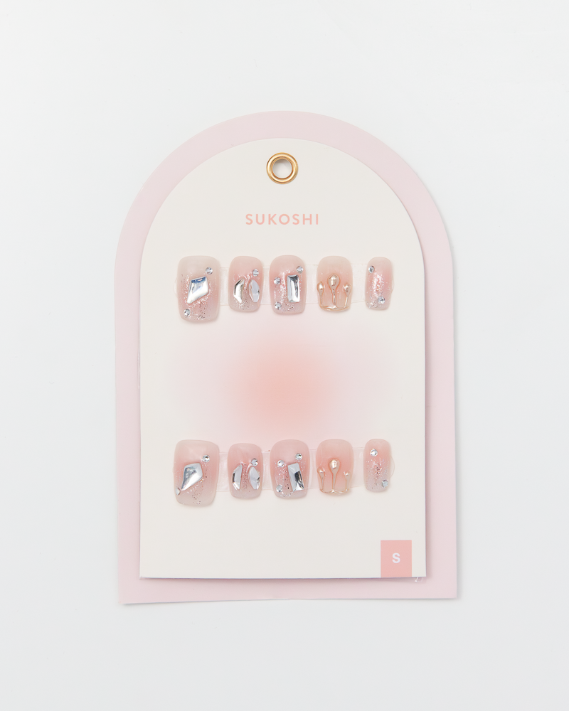SUKOSHI Handmade Press-On Nails Champagne Drip