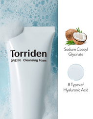 Torriden DIVE-IN Mousse nettoyante à l'acide hyaluronique de faible poids moléculaire