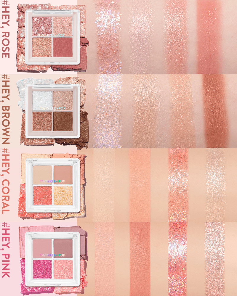 Palette de fards à paupières pailletés Pearl Flex TWINKLE POP de CLIO n° 03 HEY, CORAL
