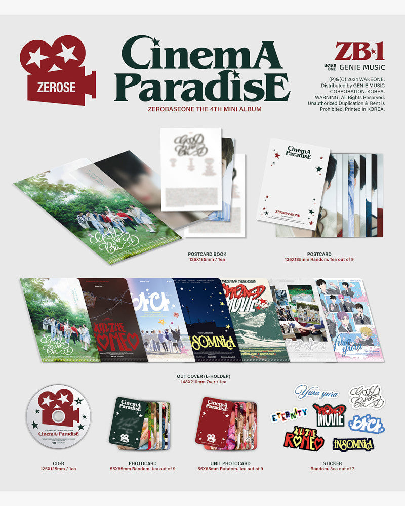 Zerobaseone - 4e mini-album [Cinema Paradise] (version Zerose) (7 versions)