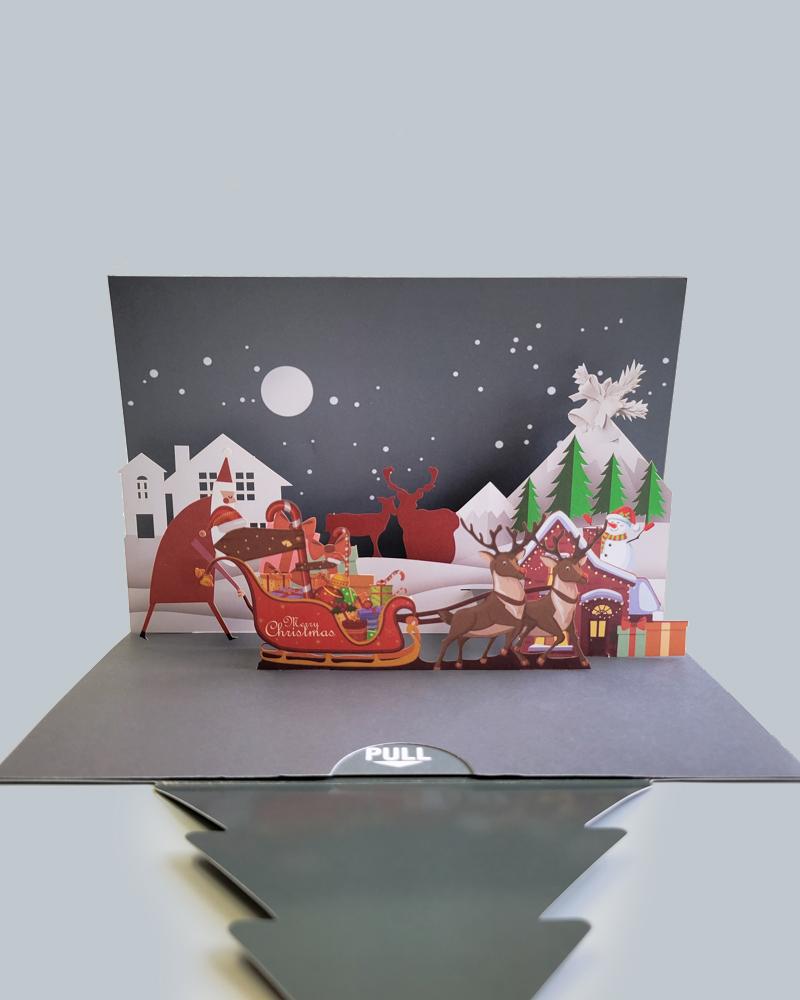 open view of the Christmas Eve 3D Pop-Up Card